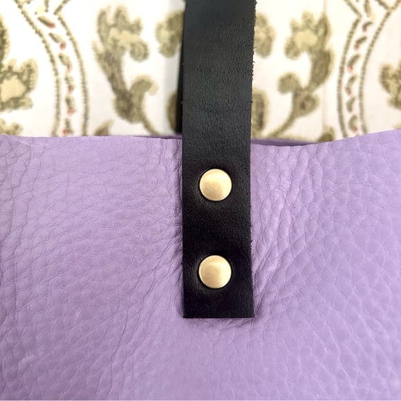 Portland Leather Goods RARE UNICORN Wisteria Lavender Classic Large Tote Bag - Picture 3 of 11